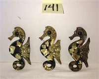 Vintage Mother of Pearl Lucite Sea Horses