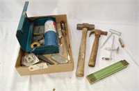 Hammer, Mallets, tape measure & torch