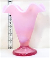 Fenton pink opalescent 6in vase