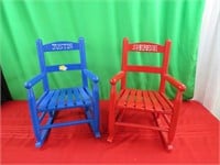 Two Childrens Wood Rockers - 23" high