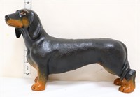 Cast iron 5in tall weenie dog, brown feet