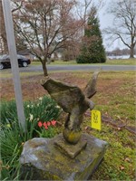 Cement Eagle  In Front Yard Wingtip Has Been