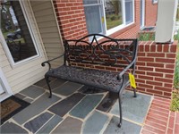 Aluminum Porch Bench Located On Front Porch