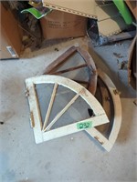 Pair Of Vintage Quarter Round Windows With