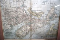 1897 framed map of Nova Scotia