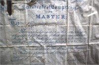 Ship masters certificate 1879 Charlottetown P.E.I.