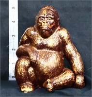 Cast iron sitting gorilla