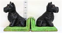 Black cast iron scotty dog bookends