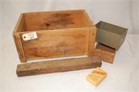 Wooden Friet Crate & Misc Boxes
