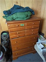 Tall Maple Chest Of Drawers And Tubs In The Corner