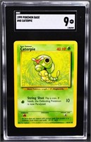 Graded mint 1999 Pokemon Base Caterpie card
