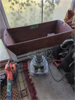 Vintage Child's Wooden Cradle And Heater