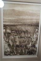 Large sepia toned etching by Mace ?