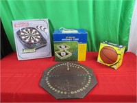 Dart Board, Washer Toss Game, Basket ball and