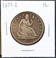 1877S seated liberty half dollar