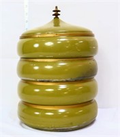 MCM stacking green metal canister set, see pics