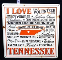 Metal I Love Tennessee sign