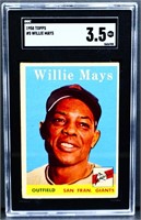 Graded Topps 1958 Willie Mays card