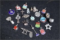 Lot of sterling silver charms & pendants