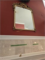 Very Large Ornate Gold Gilted Mirror Over Top Of