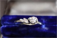 18K white gold diamond ring set 41Pt