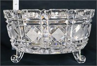 Vintage clear glass footed bowl