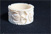 Ivory wonderfully deep carved napkin ring