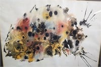 Abstract art watercolour by RA Stevens 1965