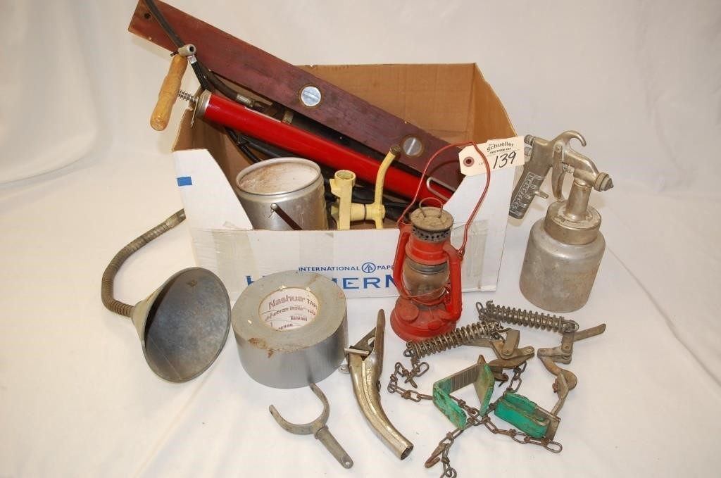 Older Tools, spray gun, grease guns & misc