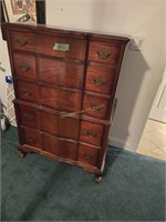 Tall Mahogany 5 Drawer Chest Of Drawers With