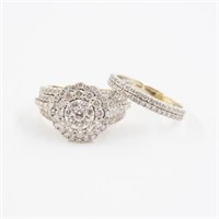 2.25 Ct Diamond Cluster Wedding Ring 14 Kt