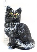 7in black cast iron cat bank