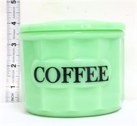 Jadeite round coffee jar w/ lid
