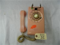 Pink Western Electric Wall Mount Rotary Phone