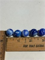 5 Blue/Brown/White Shooter Marble-1"