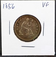 1856 seated liberty quarter