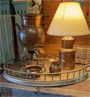 Rustic copper set with tray