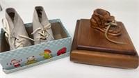 Baby shoes, and trinket box