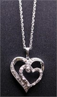 Double heart diamond necklace