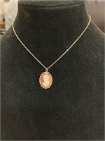 16" necklace w/ cameo pendant