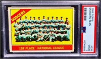Graded Topps 1966 Dodgers Team card