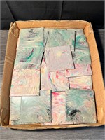 4 1/4" Plastic 1950's Wall Tiles Green/Pink