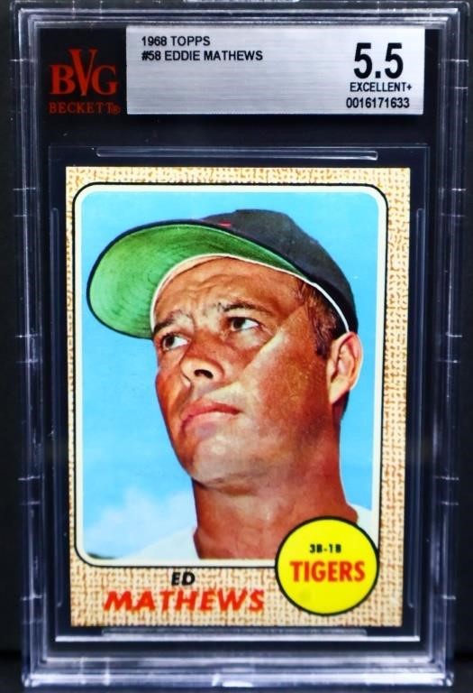 Graded Topps 1968 Eddie Mathews card