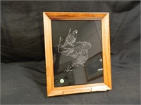 Quall Etched Into Glass Picture