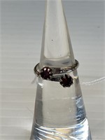 ring size 4 w/ rubies sterling