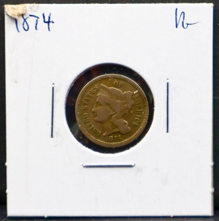 1874 3 cent nickel