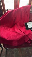 Digital photo frame and red velvet table cover