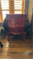 Wicker standing table with drawers