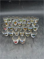 31 Souvenir Shot Glasses from Germany & Others