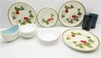 5" Corell Bowls, Metlox Strawberry Plates